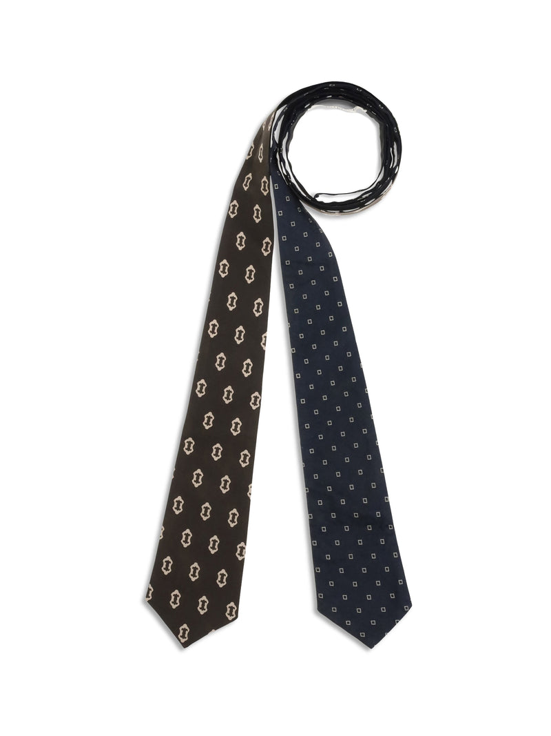 Di Stavnitser Reversible Print Cotton Tie Belt — Brown