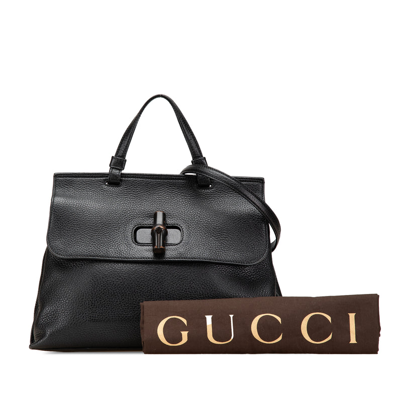 Medium Calfskin Bamboo Daily Satchel - Image 13