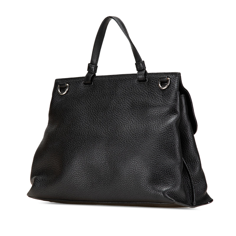 Medium Calfskin Bamboo Daily Satchel - Image 2