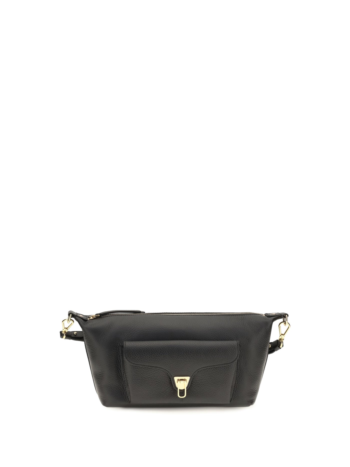 Coccinelle Beat Generation Shoulder Bag — Black Calf Leather Bos Taurus