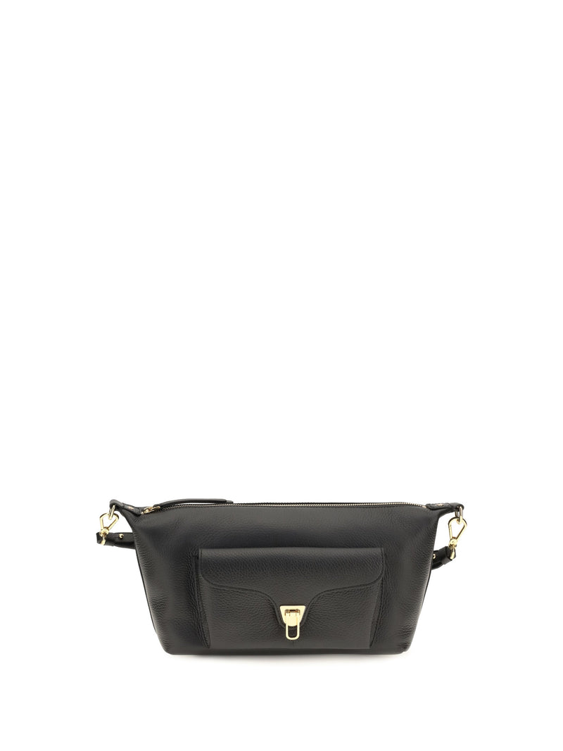 Coccinelle Beat Generation Shoulder Bag — Black Calf Leather