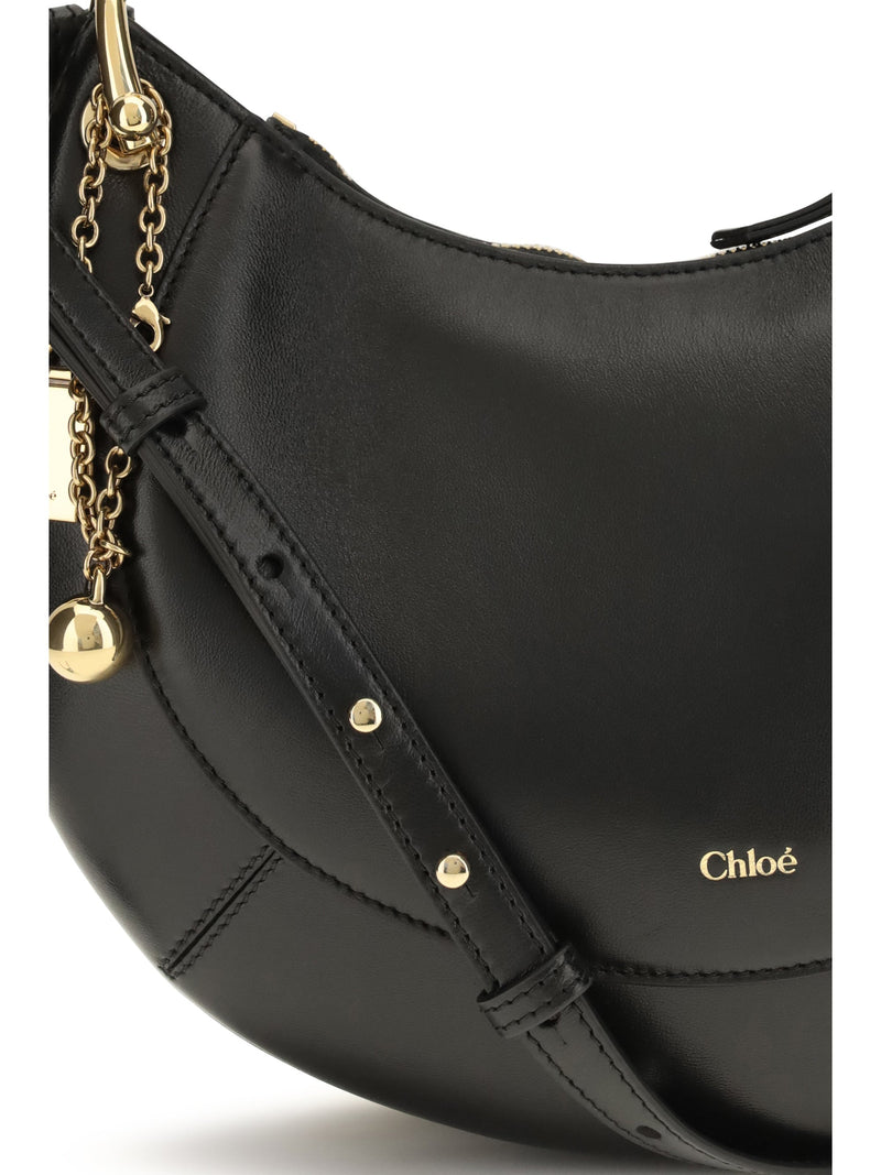 Chloé Marcie Shoulder Bag — Black Calf Leather Bos Taurus
