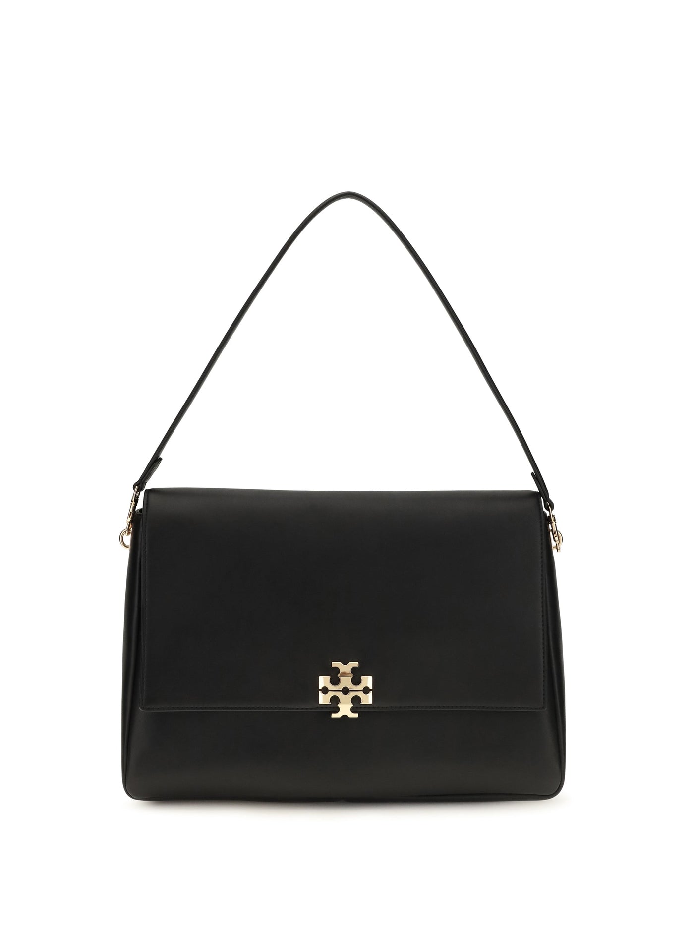 Tory Burch Charlie Shoulder Bag — Black Calf Leather Bos Taurus