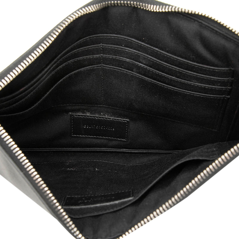 Leather Multi Patch Zip Pouch - Image 4