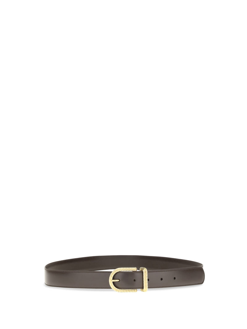 Loro Piana Inlay Belt — Black Calf Leather