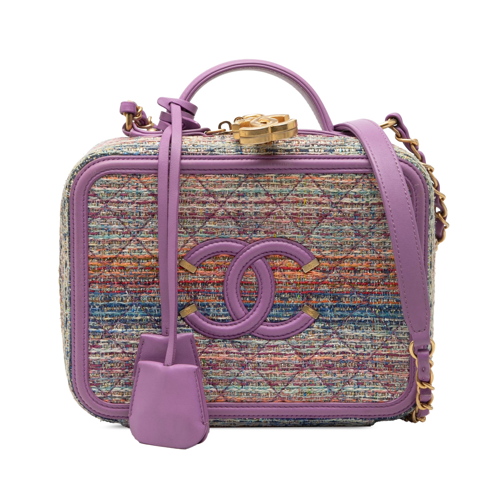 Medium Tweed CC Filigree Vanity Case - Image 1