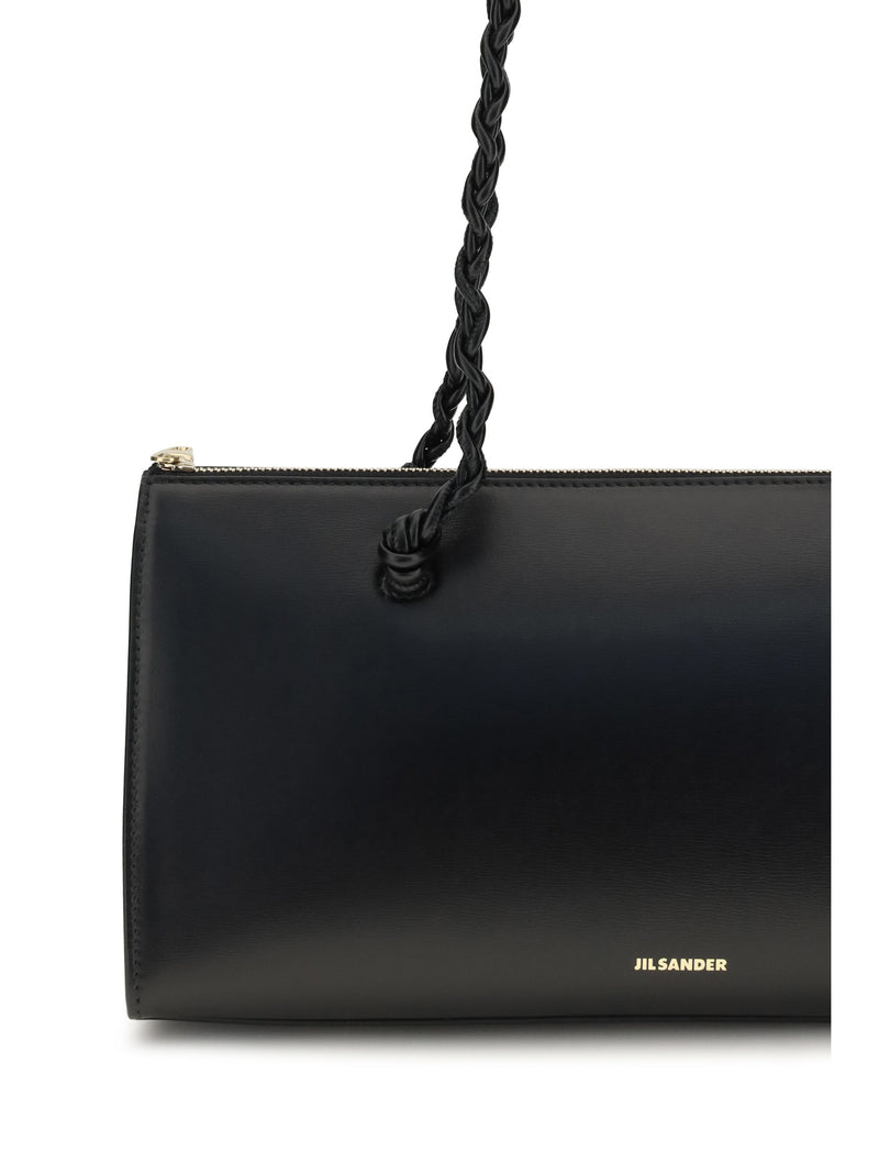 Jil Sander Tangle Shoulder Bag — Black Calf Leather Bos Taurus