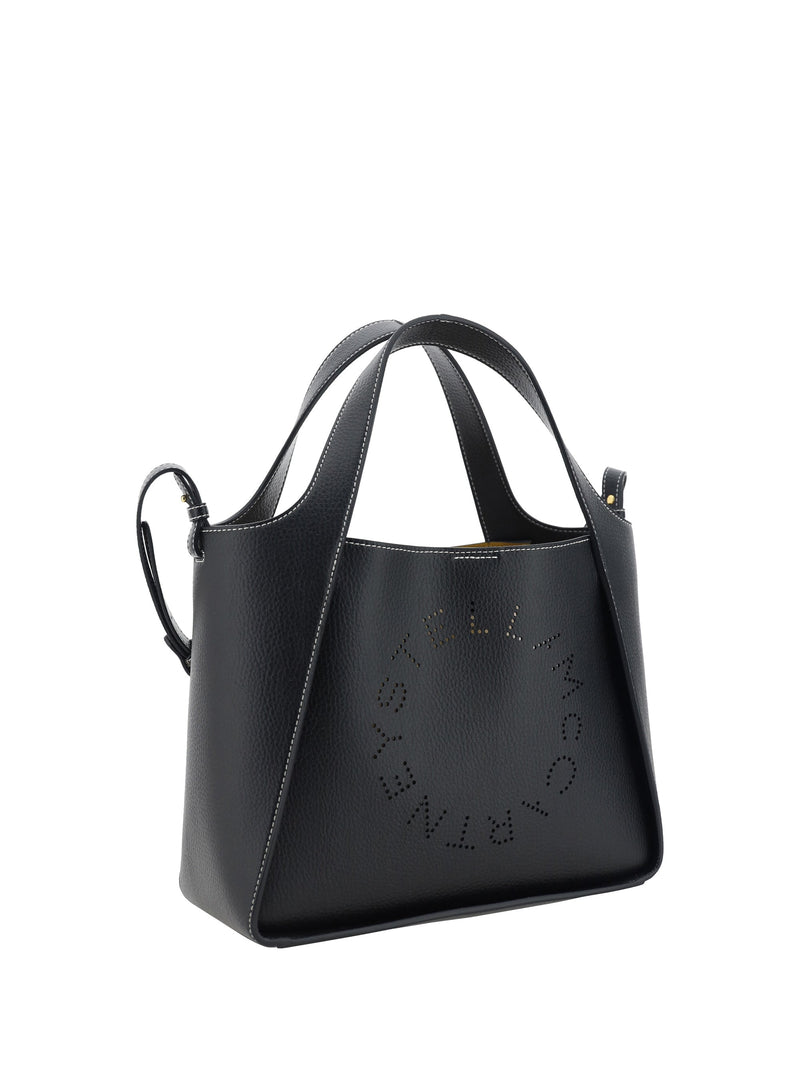 Stella Mccartney Perforated-Logo Faux Leather Shoulder Bag — Black Polyamide