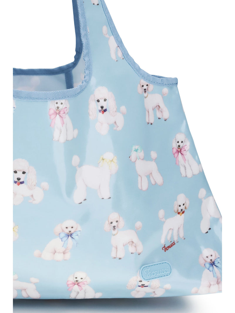Fiorucci Poodle-Print Pvc Hobo Bag — Blue
