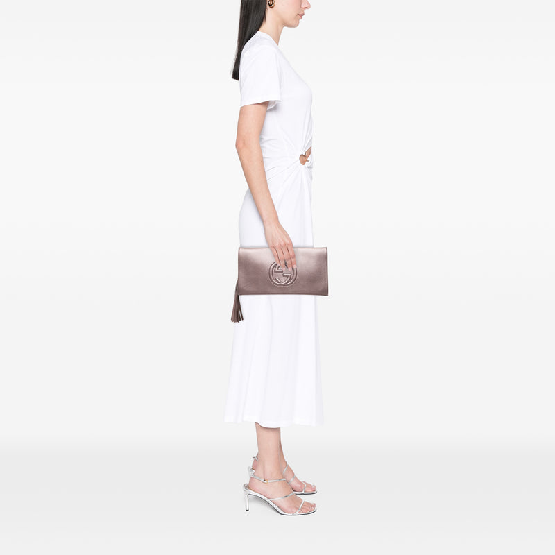 Metallic Calfskin Soho Disco Clutch - Image 6