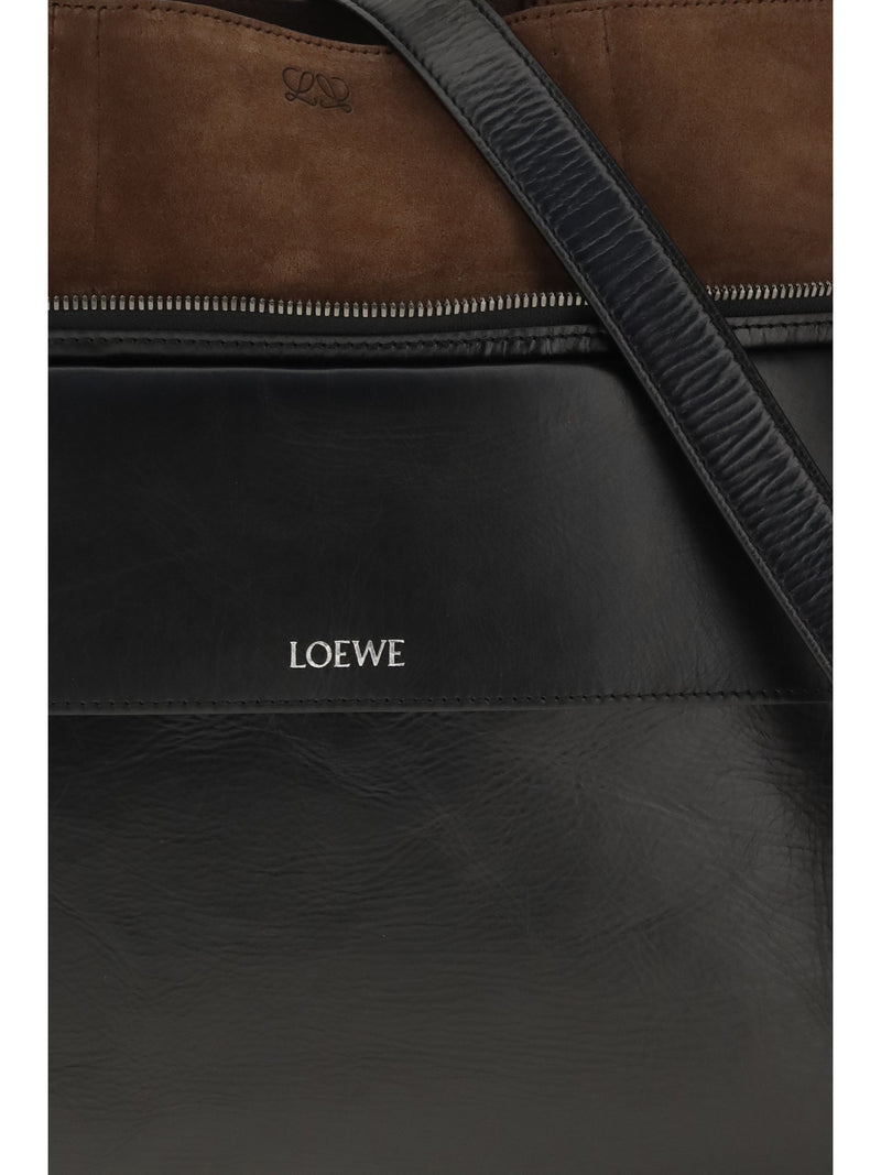 Loewe Small Switch Tote Bag — Black Calf Leather
