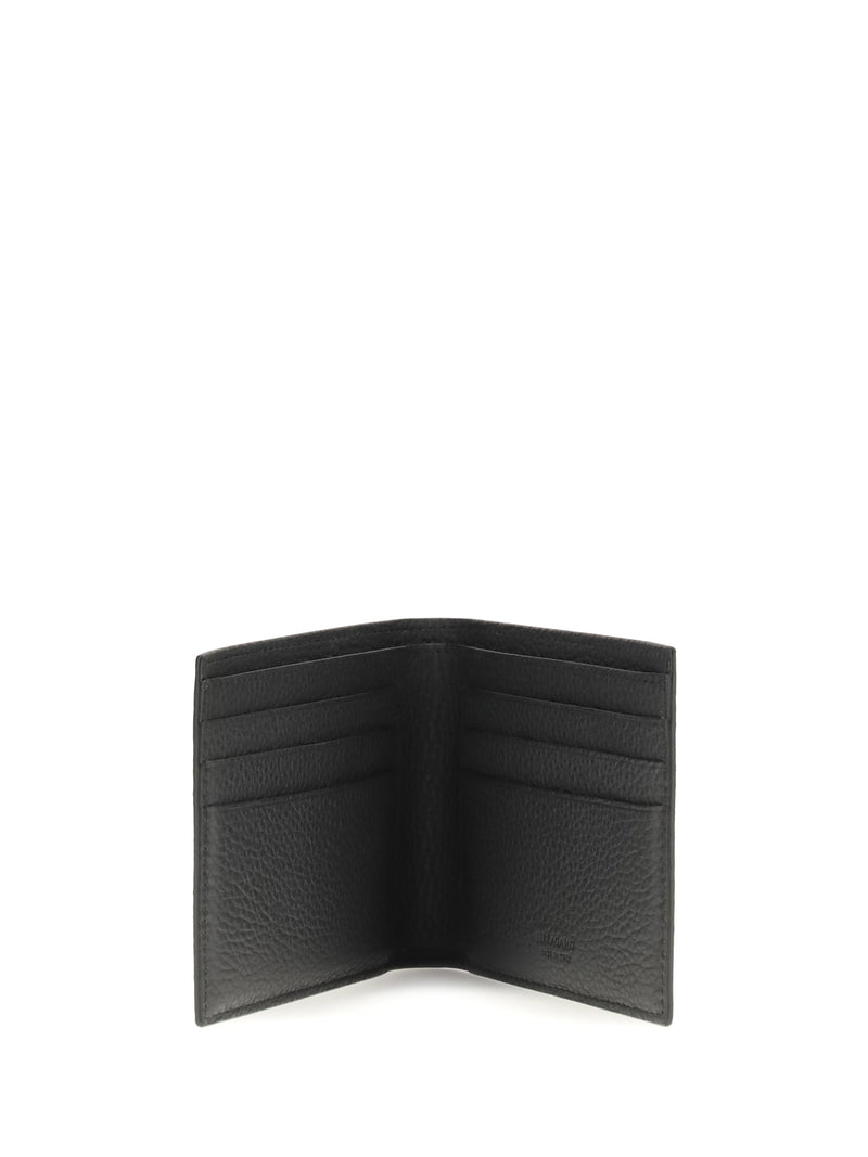 Ferragamo Hammered Calfskin Wallet — Gray Calf Leather