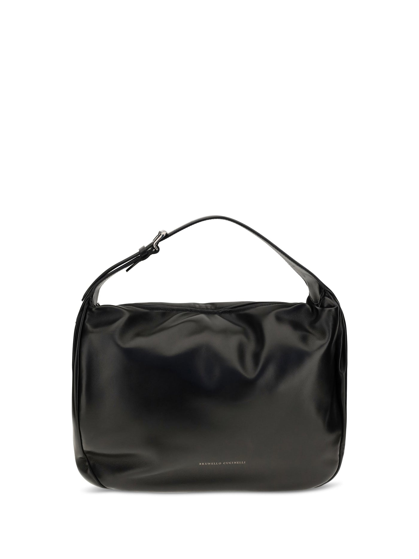 Brunello Cucinelli Boule Shoulder Bag — Black Calf Leather Bos Taurus