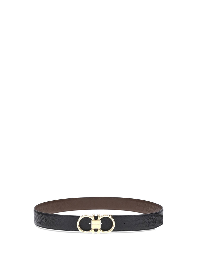 Ferragamo Reversible Leather Belt — Black Calf Bos Taurus
