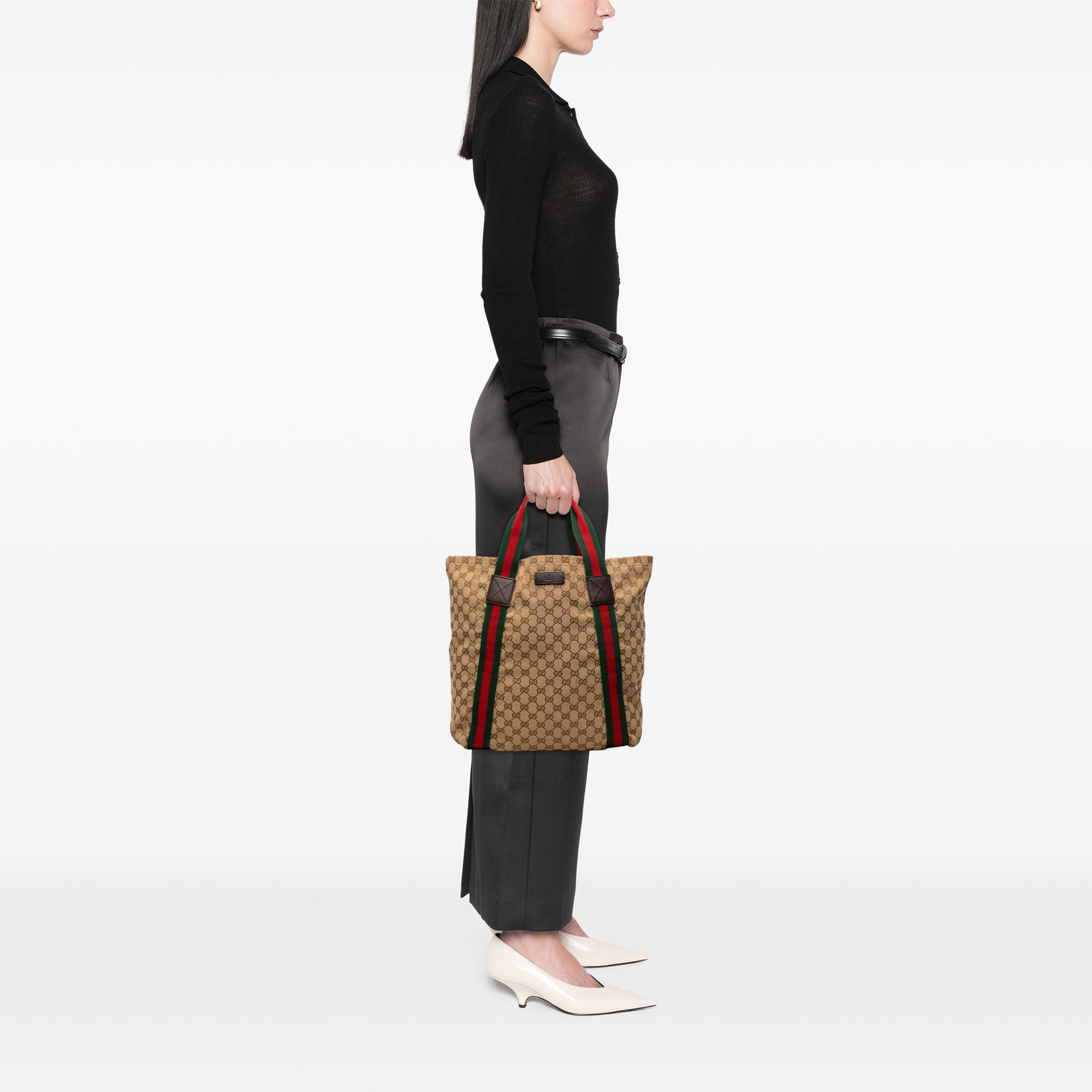 GG Canvas Web Tote - Image 8