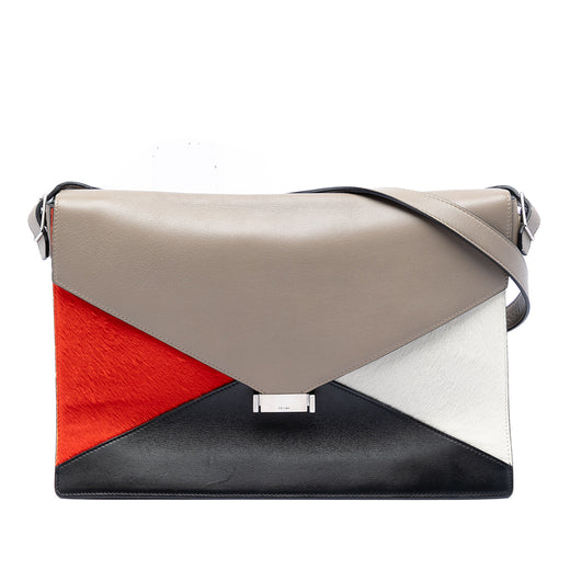 Multicolor Leather and Pony Hair Diamond Shoulder Bag - Image 1