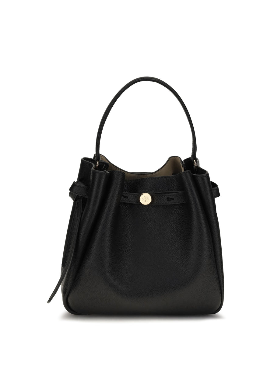 Tory Burch Romy Bucket Bag — Black Calf Leather Bos Taurus
