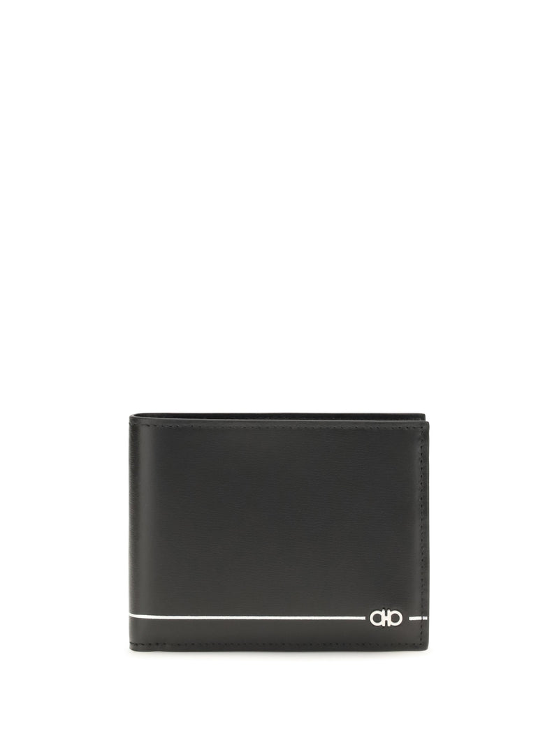 Ferragamo Calf Leather Bifold Wallet — Black