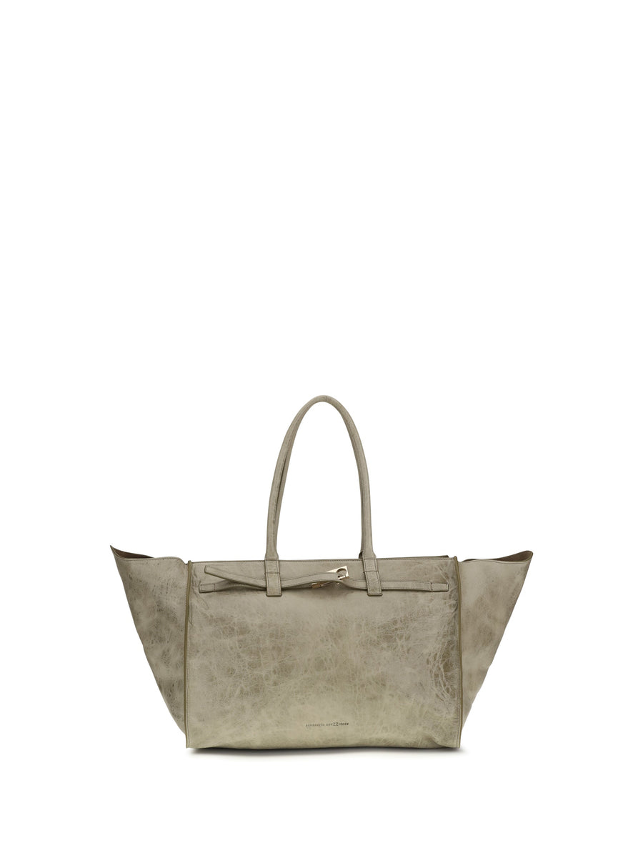 Benedetta Bruzziches Shoulder Bag — Beige Calf Suede