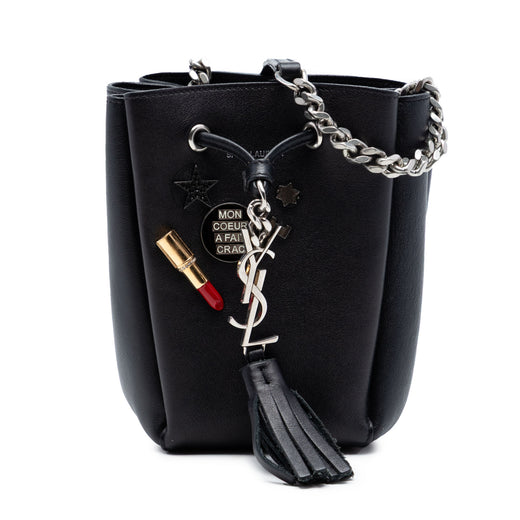 Mini Leather Monogram Embellished Bourse Bucket Bag - Image 1