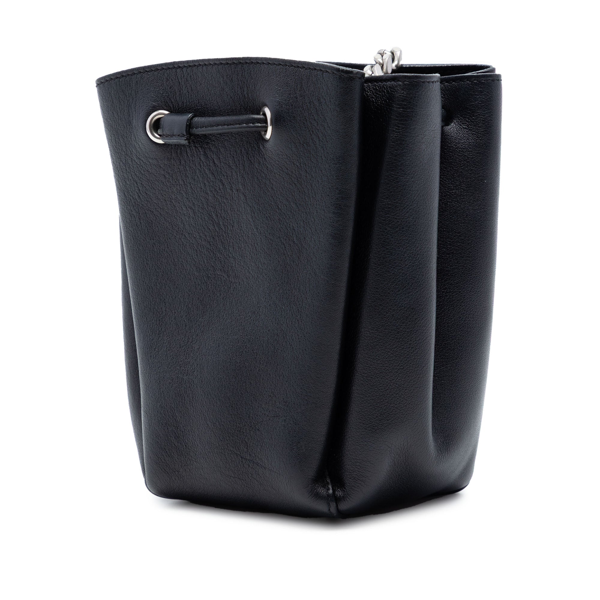 Mini Leather Monogram Embellished Bourse Bucket Bag - Image 2