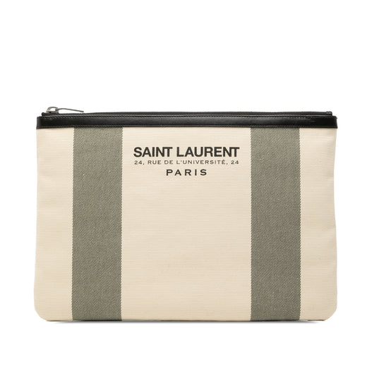Canvas Beach Zip Clutch - Image 1