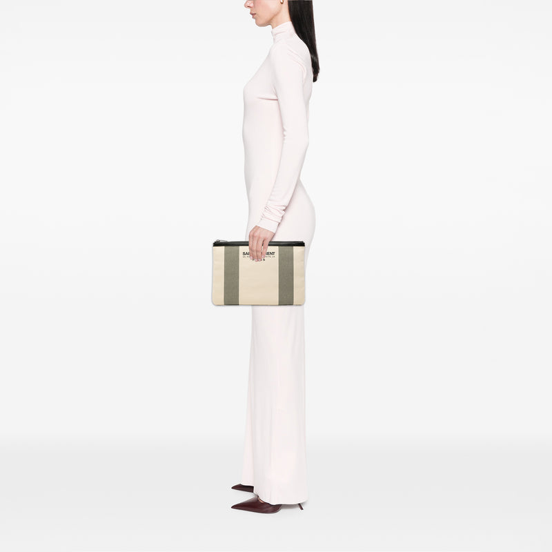 Canvas Beach Zip Clutch - Image 7