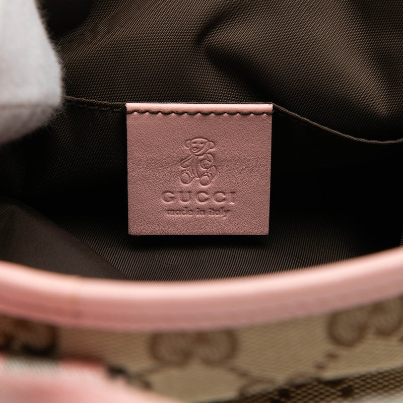 Childrens Mini GG Canvas Web Handbag - Image 5