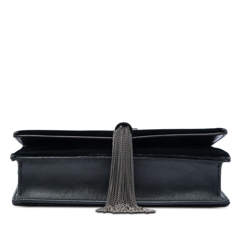 Velvet Crystal Monogram Kate Tassel Wallet on Chain - Image 3