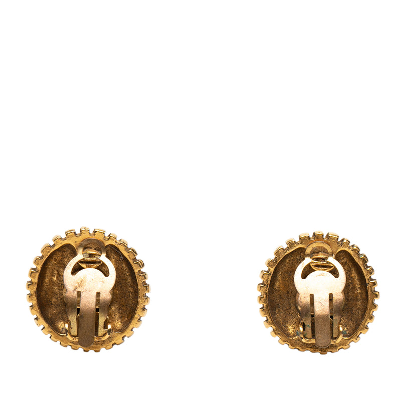 CC Gold Plated Round Clip on Earrings - Image 2