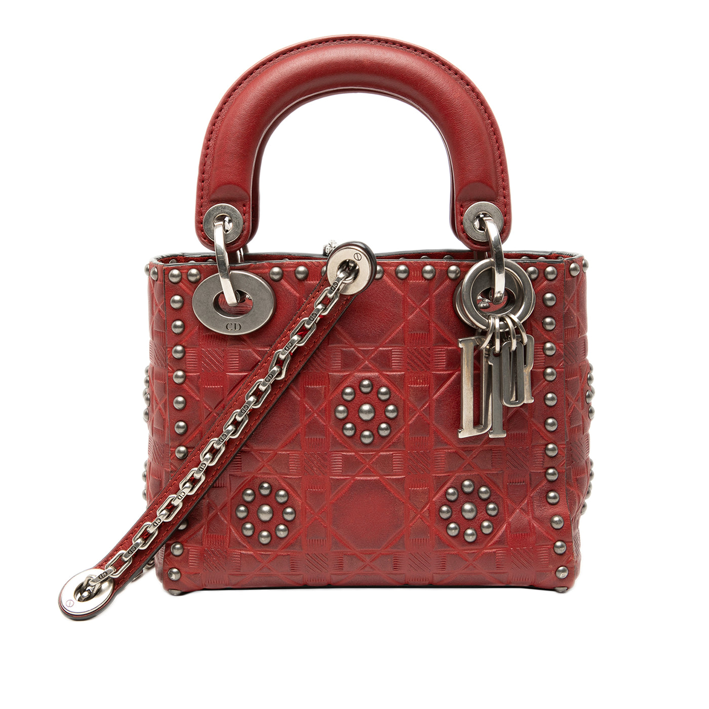 Mini Embossed Calfskin Cannage Studded Flower Lady Dior - Image 1