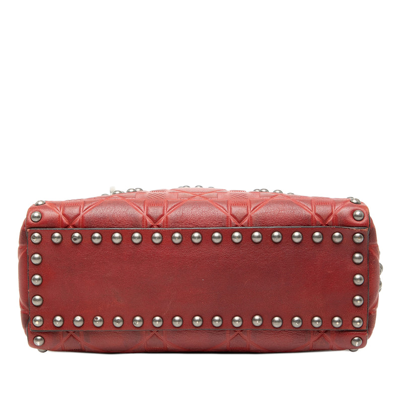Mini Embossed Calfskin Cannage Studded Flower Lady Dior - Image 3