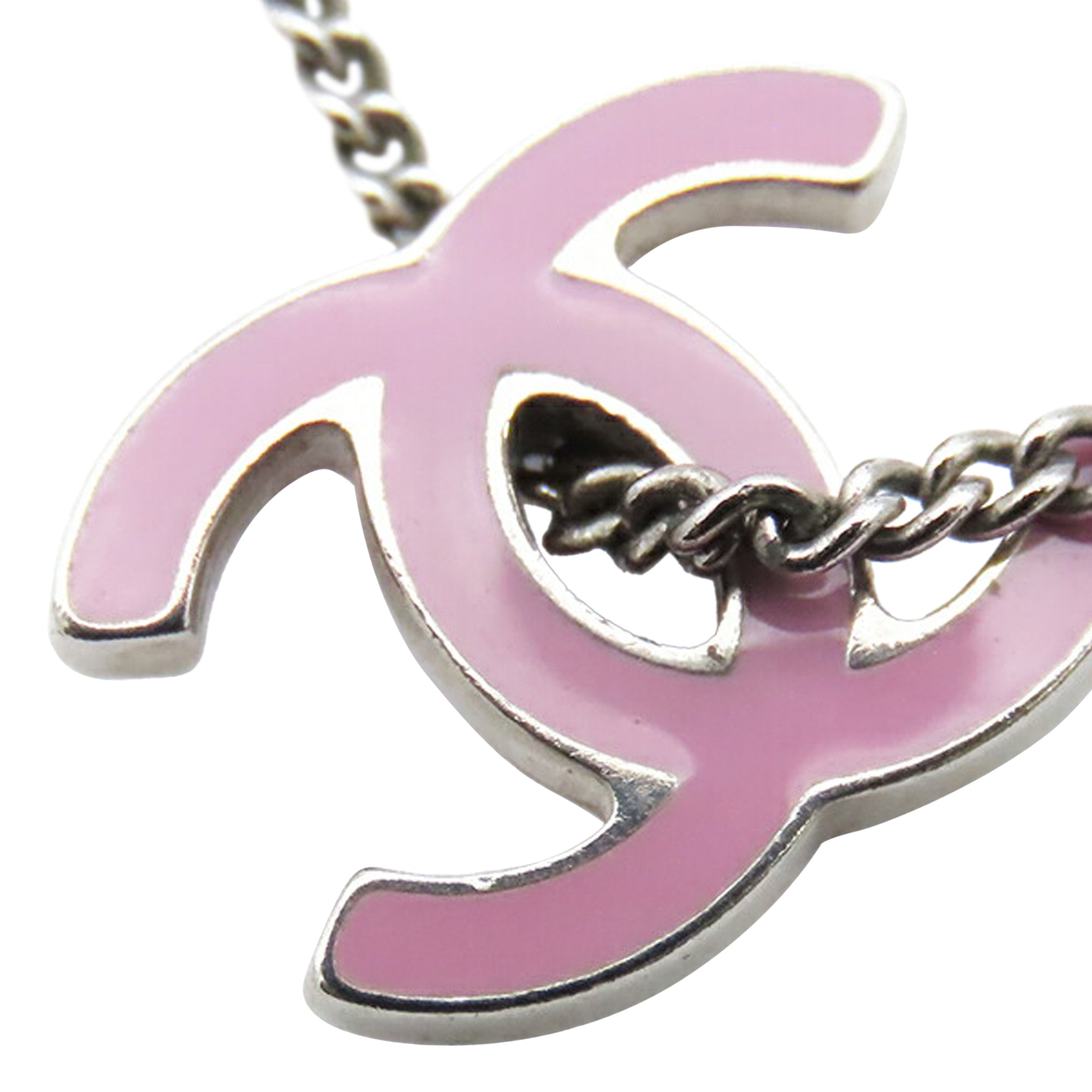 CC Silver Plated Enamel Heart and Clover Charm Pendant Necklace - Image 5