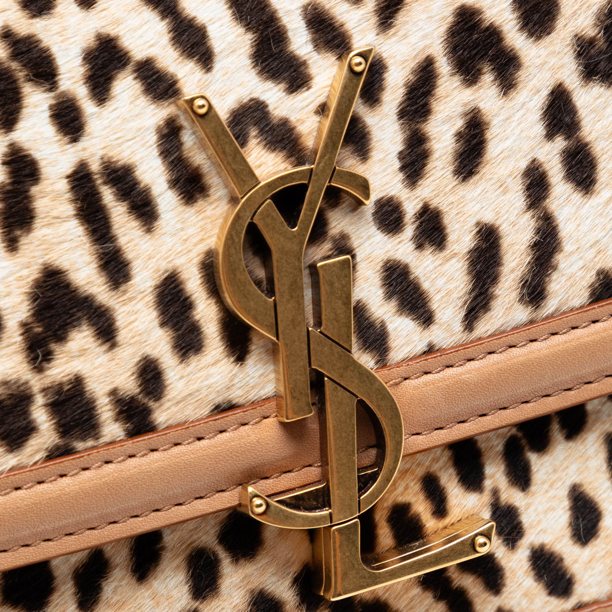 Small Calf Hair Leopard Print Solferino Satchel In Box - Image 5