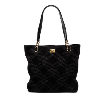 CC Stitched Suede Tote - Image 1