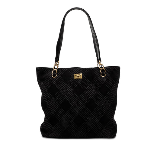 CC Stitched Suede Tote - Image 1