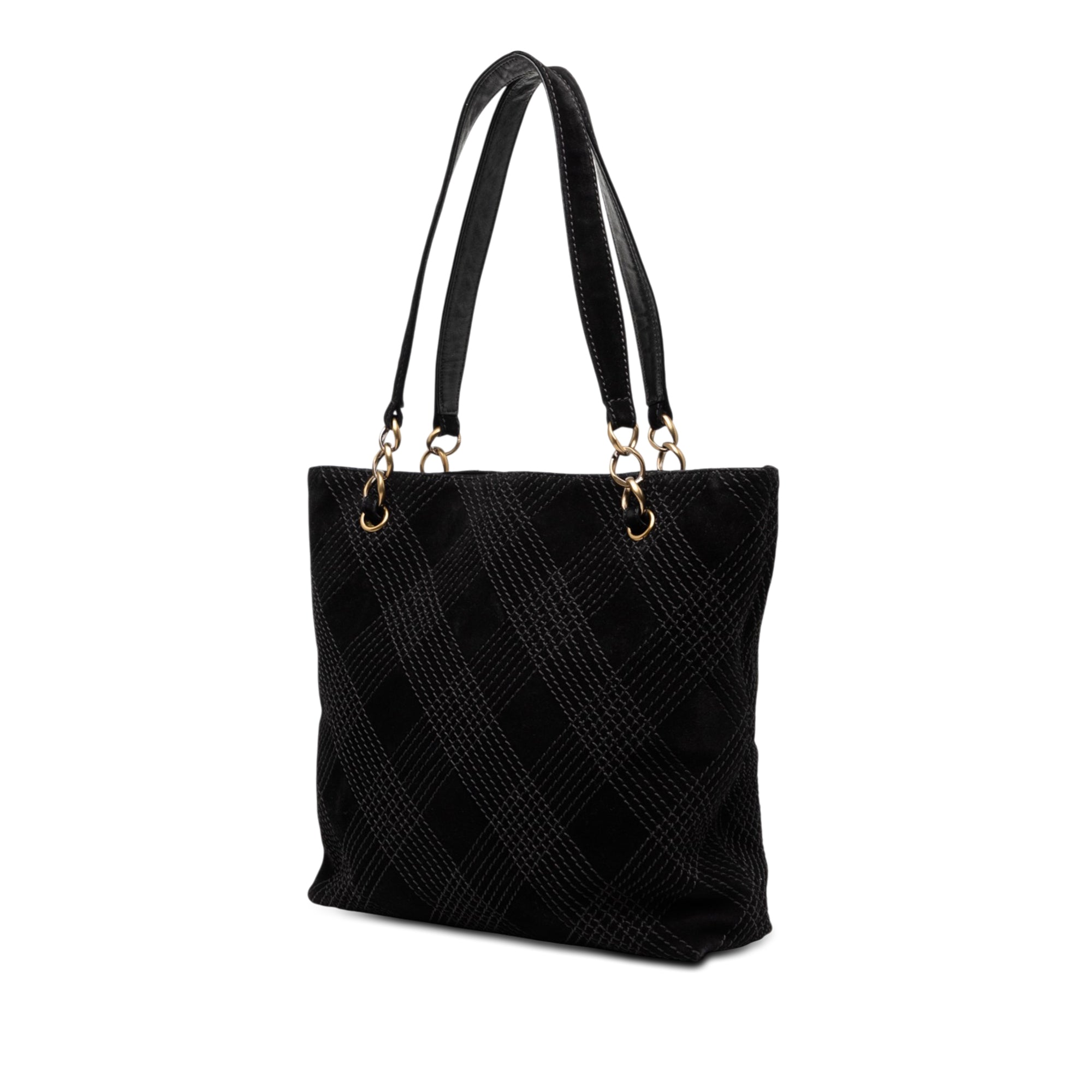 CC Stitched Suede Tote - Image 2
