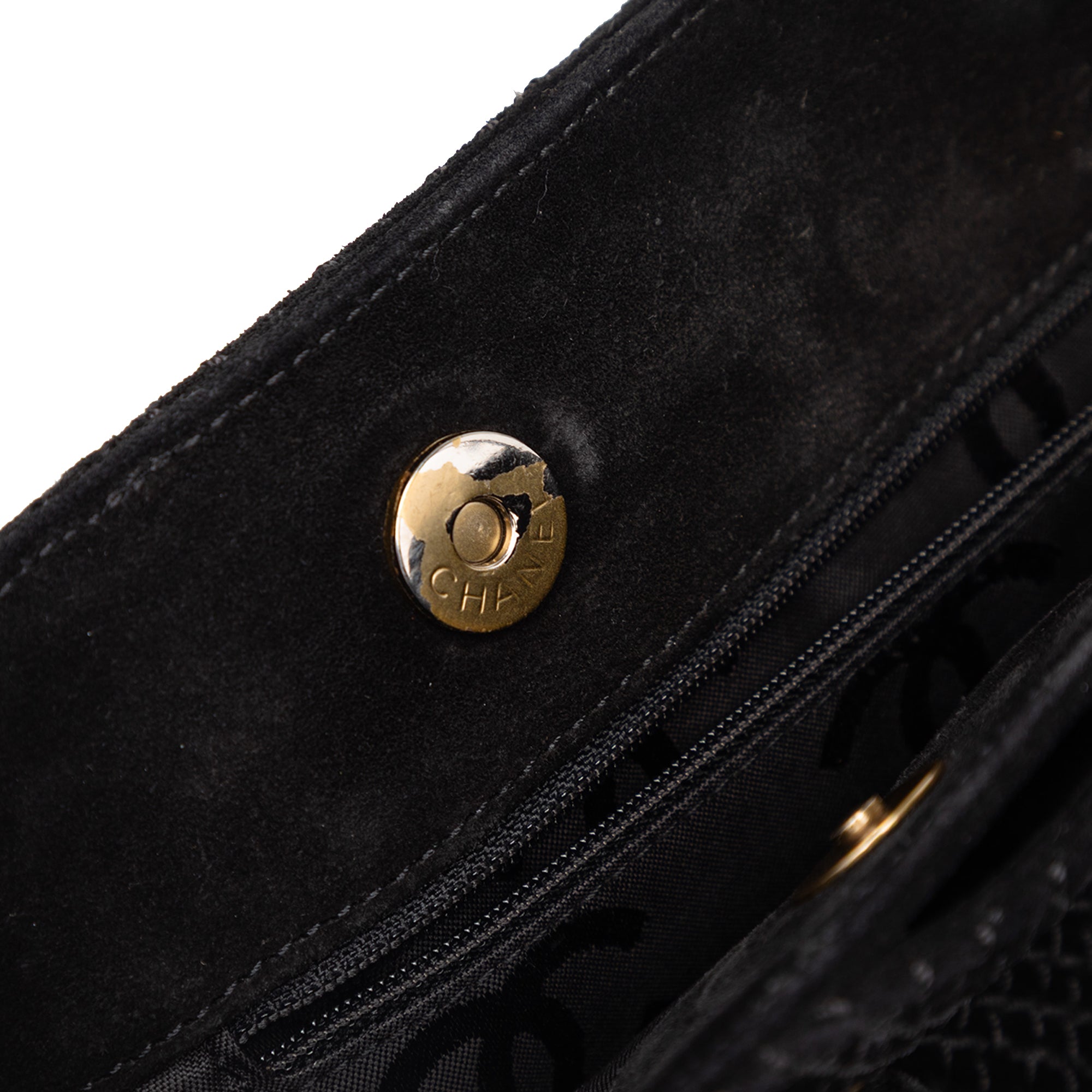 CC Stitched Suede Tote - Image 7