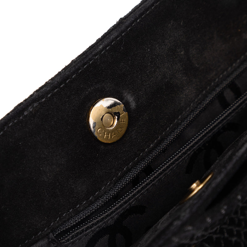 CC Stitched Suede Tote - Image 7