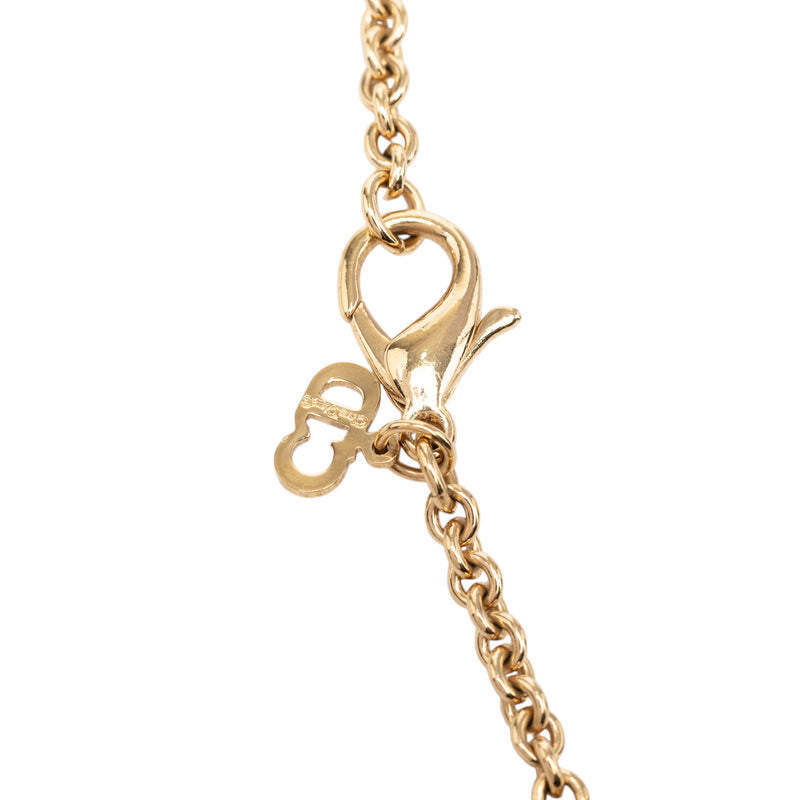 Gold Plated Strass Logo Pendant Necklace - Image 4
