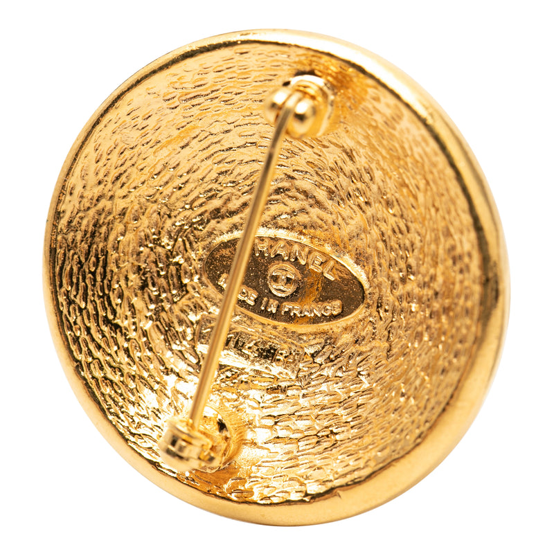 Gold Plated 31 Rue Cambon Round Brooch - Image 3