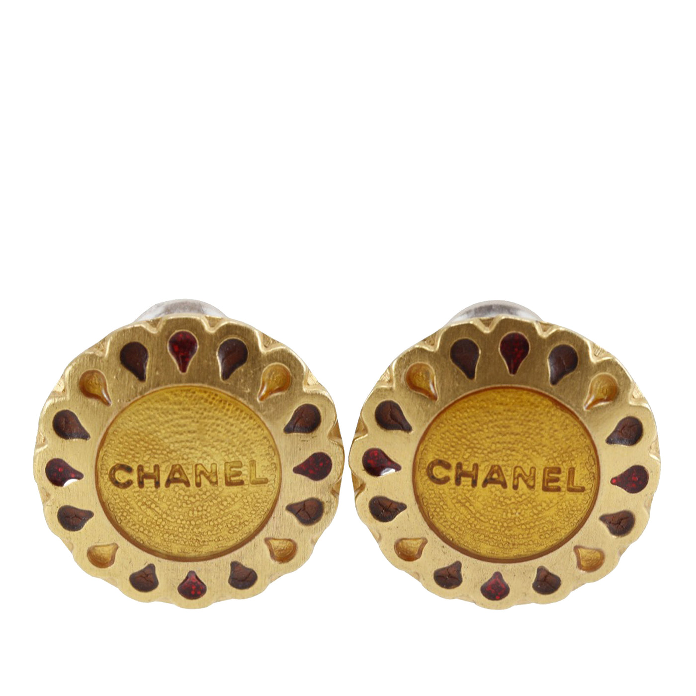 CC Gold Plated Flower Clip On Earrings - Image 1