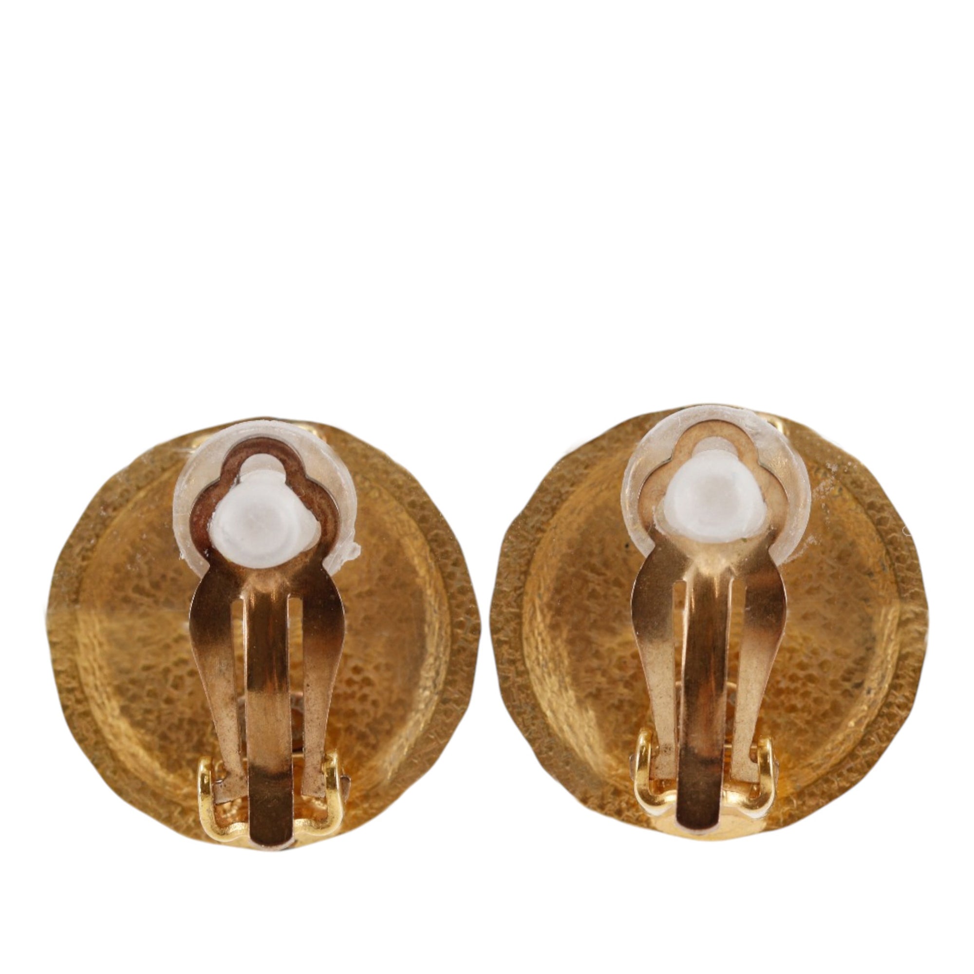 CC Gold Plated Flower Clip On Earrings - Image 2