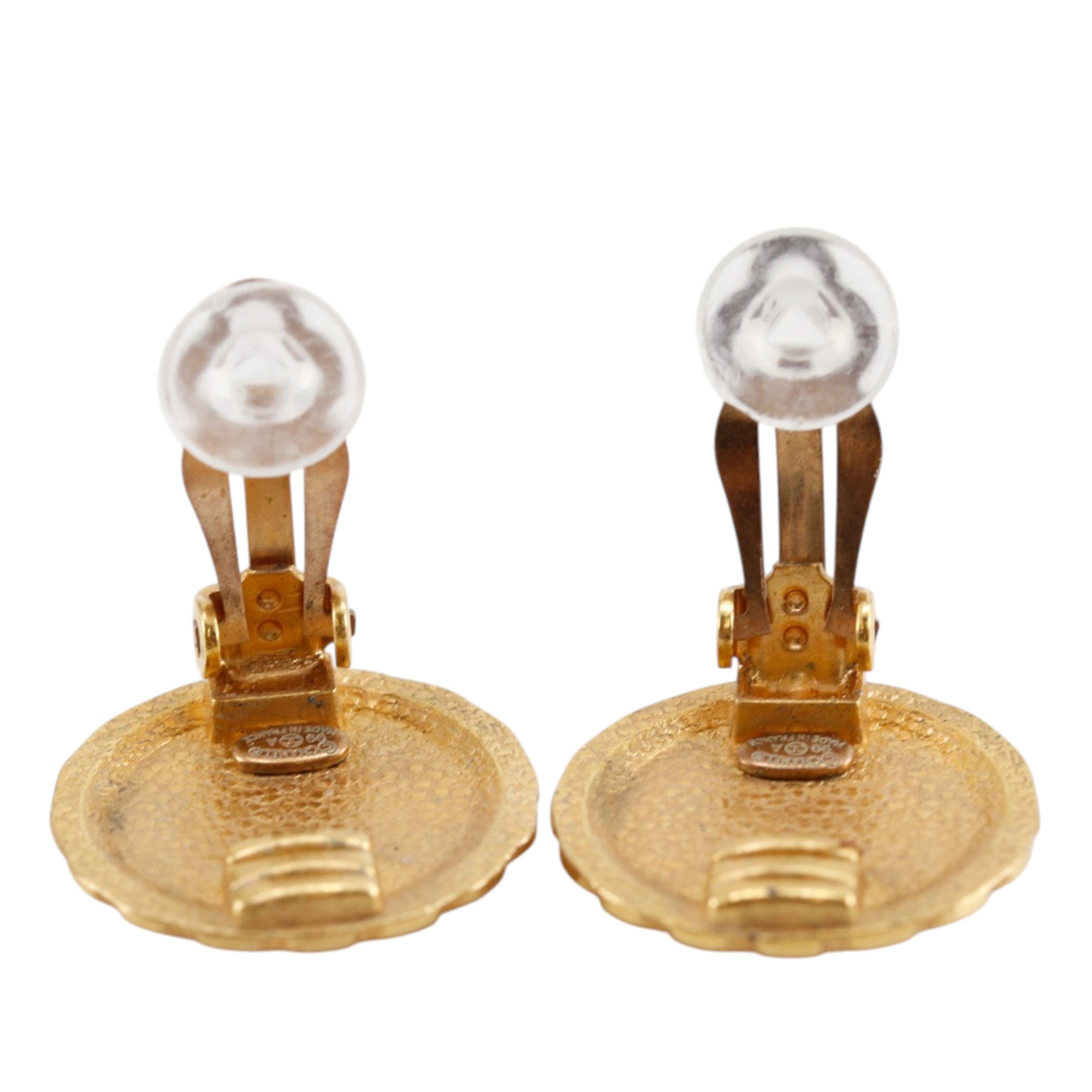 CC Gold Plated Flower Clip On Earrings - Image 3