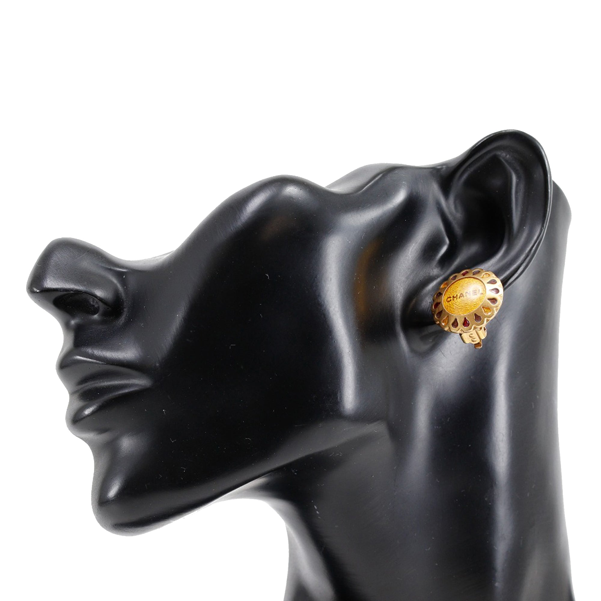 CC Gold Plated Flower Clip On Earrings - Image 6