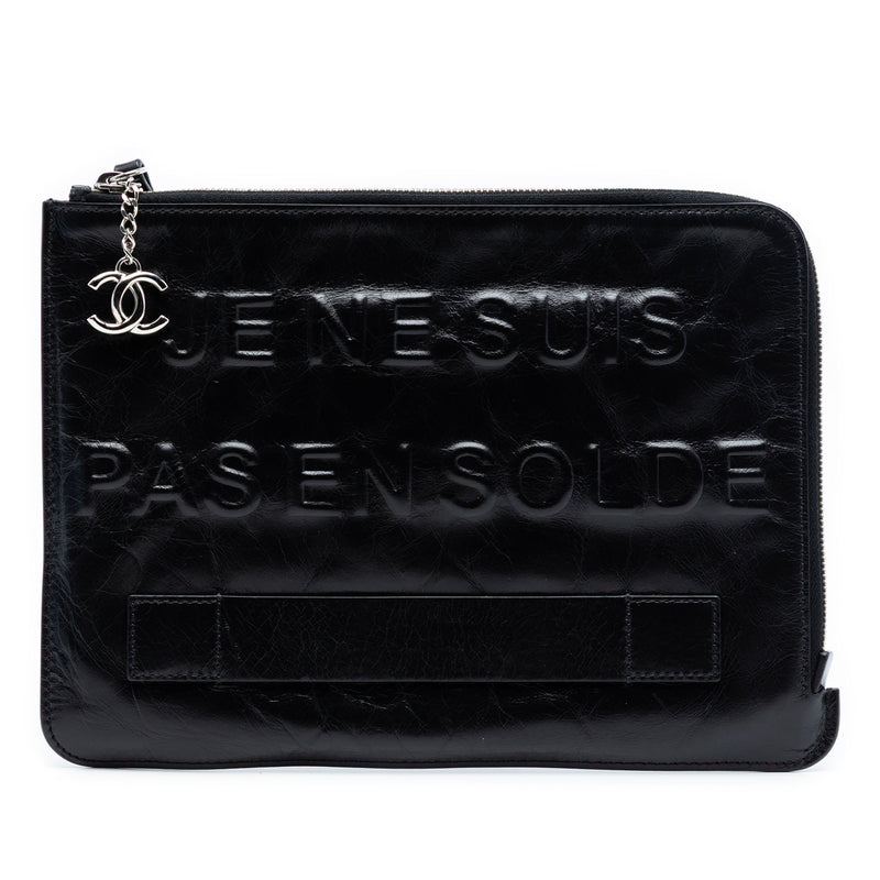 Distressed Calfskin Je Ne Suis Pas En Solde Clutch