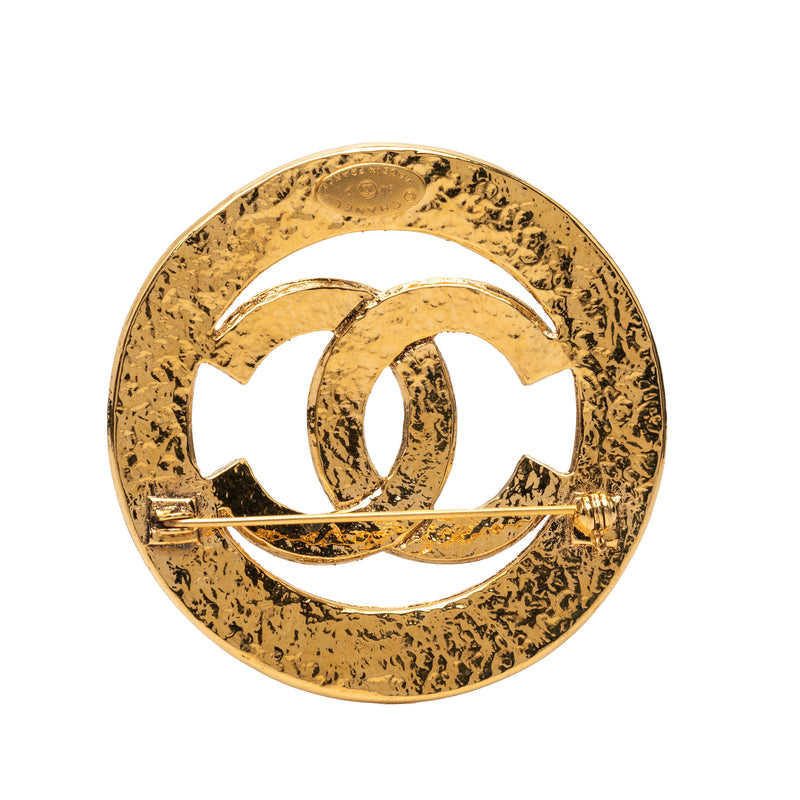 CC Gold Plated Cut Out Round Brooch - Image 2