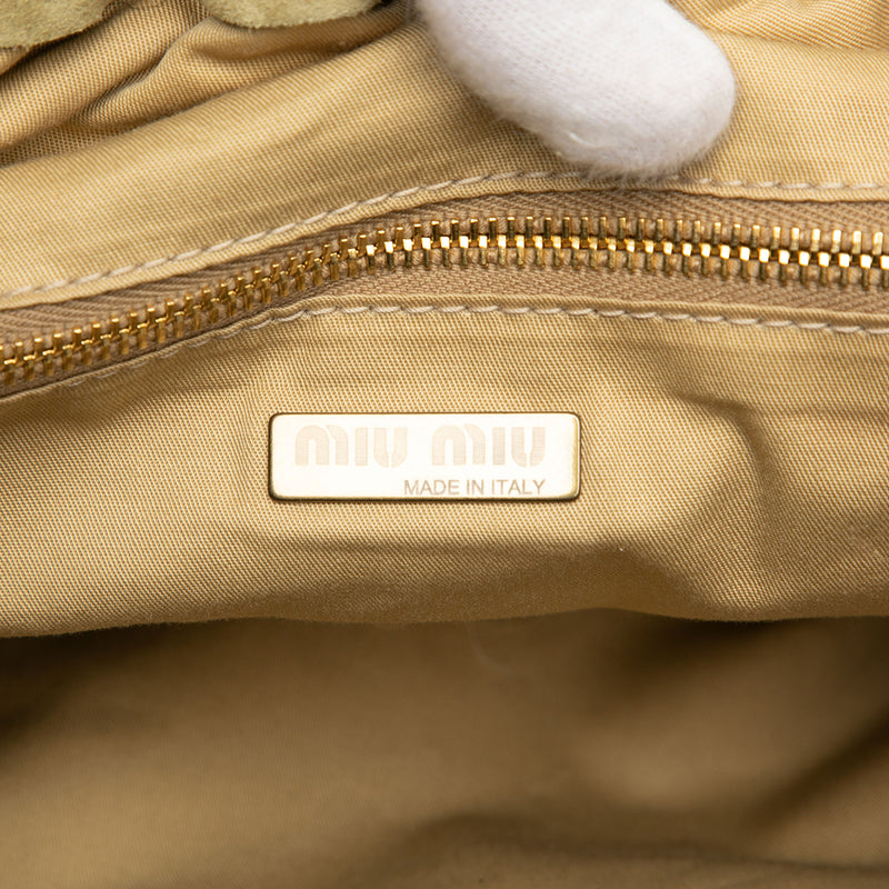 Laser Cut Suede Bamboo Top Handle Bag - Image 5