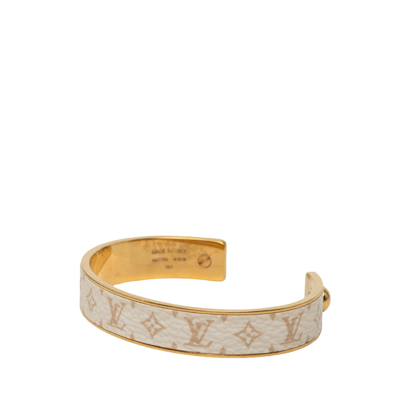 Gold Tone Monogram Jonc Cuff Bracelet - Image 2