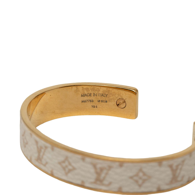 Gold Tone Monogram Jonc Cuff Bracelet - Image 5